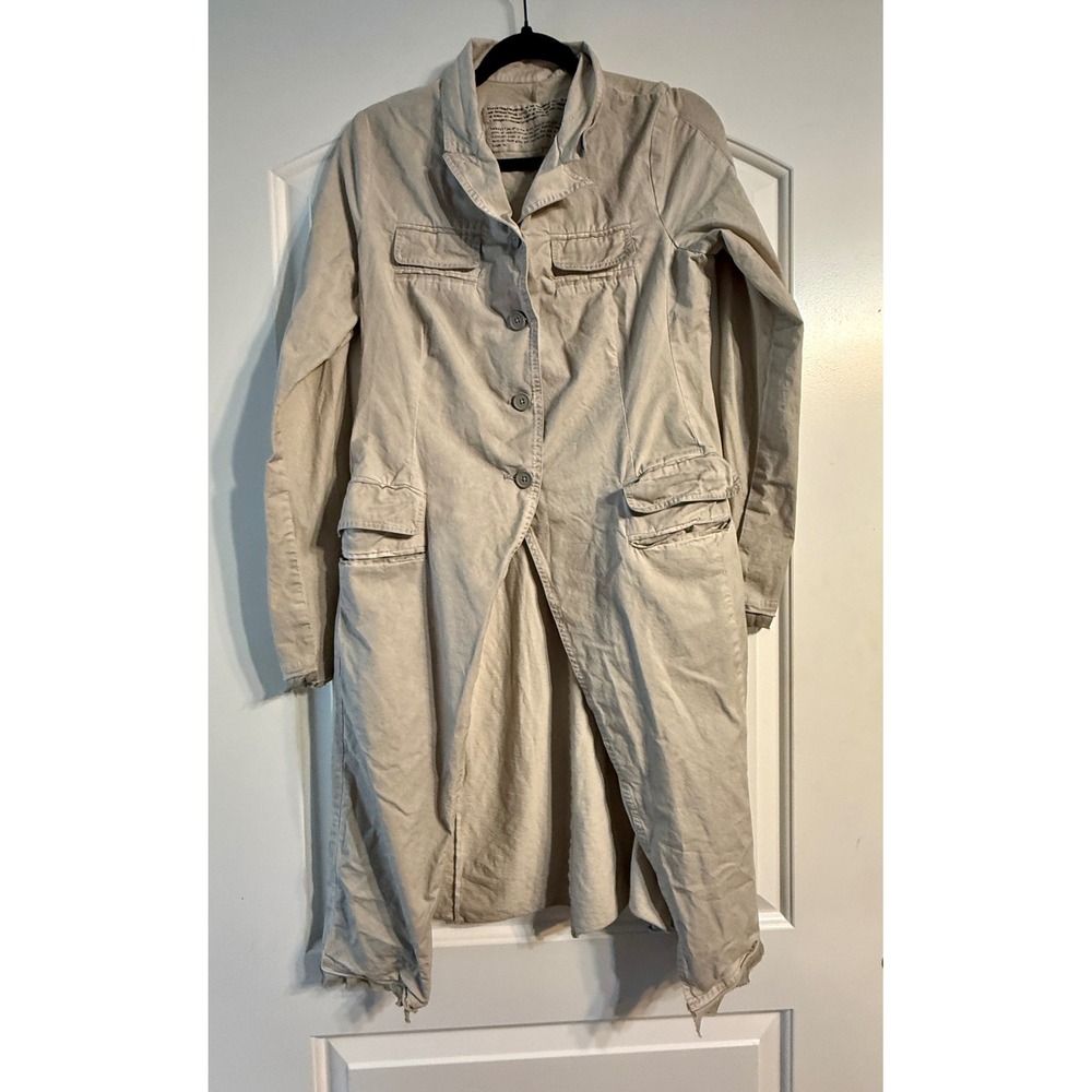 Black Label Beate Heymann Jacket M Khaki Avant-Garde Mesh Trim Designer Edgy